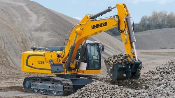 Excavator at a quarry